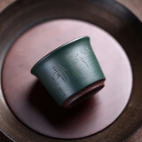 宏中紫砂杯宜兴紫砂主人杯品茗杯小号茶杯子茶盅功夫纯手工小杯 紫泥粉绿心静主人杯-100cc 100ml 1个