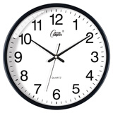 康巴丝（Compas）挂钟客厅2025款简约办公日历钟表石英钟表挂墙时钟 3158黑色直径35cm