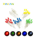 PAKAN 3MM 5MM发光管 LED灯泡发光二极管包  实验元件包 3mm 红黄绿白蓝 5种颜色 各20只 共100只