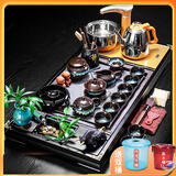 瓷牌茗茶具 茶具套装茶盘电磁炉烧水壶一体桌自动上水烧水壶茶台茶桌整套 沙金西施茶具+茶字流水四合一