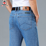 AEMAPE苹果牛仔裤男宽松直筒厚款加绒纯棉裤子中老年高腰深裆爸爸装男裤 浅蓝色 秋冬厚款 33 码 裤围2尺6