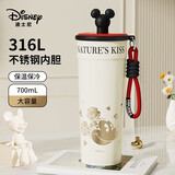 迪士尼保温杯男女士咖啡杯316L不锈钢吸管水杯大容量生日礼物 700mL米奇