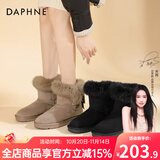 达芙妮东北防寒雪地靴女2025冬季新款加绒加厚皮毛一体防滑防水保暖棉鞋 【厚绒保暖升级款】百搭黑 38
