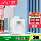 九牧（JOMOO） 卫浴水箱蹲便器套装双按键节水劲冲水箱自洁釉面厕所蹲便器 14129加长前排带弯蹲便+静音水箱