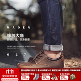 马登工装鞋英伦风大头皮靴疯马皮低帮休闲皮鞋美式复古马丁靴男 蜜蜡色 【夏季通勤皮鞋/袋鼠鞋】 41 （尺码偏小，可参考推荐脚长选择）