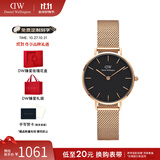 丹尼尔惠灵顿（DanielWellington）DW手表女 简约时尚欧美腕表石英女士手表 生日礼物送女友 28mm女表-黑盘玫瑰金钢带/DW217