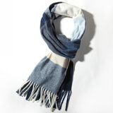 达芬奇密码 秋冬季保暖围巾女欧美风学生围脖情侣格子披肩 5# 孔兰拼白（205*35cm）