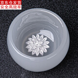 古德窑 镶银杯琉璃主人杯白玉瓷茶杯12生肖品茗杯功夫茶具单杯玻璃杯 琉璃镶银《莲花》禅定杯