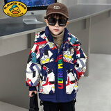 G.DUCKKIDS男童冬装奥特曼羽绒服2025新款男童中长款白鸭绒外套宝宝冬装外套 藏青色 140 cm