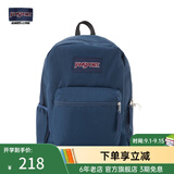 JANSPORT杰斯伯书包轻便双肩包男女旅行包简约背包电脑包学生校园 47LW003海军蓝/藏青色-侧边袋