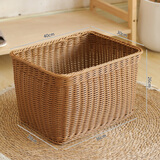 ken's 脏衣篮家用浴室脏衣服收纳筐酒店仿藤编洗衣篮大号玩具框箱 浅咖色40*30*26CM