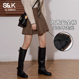 班尼路（Baleno）S&K灯芯绒百褶半身裙女秋冬2025新款美拉德学院风高腰a字复古短裙