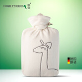 HUGO FROSCH德国暖蛙热水袋注水款PVC材质暖水袋 微笑羊驼 米色 1.8L 0580