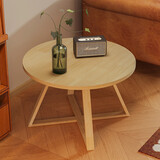 格岩全实木小户型简约茶几客厅家用组合沙发边几阳台原木极简桌子茶桌 实木茶几【原木纹60直径/高39cm】