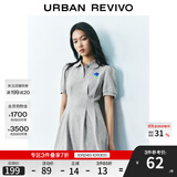 UR2025春季新款女装立体花朵收腰Polo领短袖连衣裙UYY750054 花灰 M
