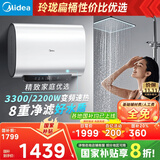 美的（Midea）60升超薄双胆扁桶电热水器3300W速热节能免换镁棒大水量F6033-UD3(HE)一级能效以旧换新国家补贴
