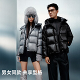 千仞岗【鹅绒】2025秋冬季新款羽绒服黑金石墨烯保暖男女同款Y318739Y 魔力黑 S (160) 【推荐110-120斤】