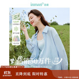 茵曼莱赛尔天丝女装轻薄衬衫2025夏季新品衬衣上衣 开衩版-浅灰蓝 S