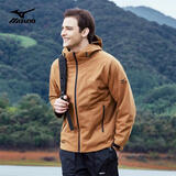 美津浓（MIZUNO）户外春秋锋衣男女防风防水风衣情侣外套 深驼色 M