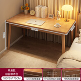 卓禾书桌学生成人家用写字学习办公桌简易长方形实木腿桌子卧室电脑桌 【加粗实木腿】原木色100*55CM 组装（客服1v1教学+图纸教程）