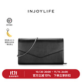 INJOYLIFE休闲百搭通勤女包小方包斜挎包时尚单肩包链条包迷你小挎包 黑色