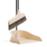 家家爽猪鬃毛马鬃毛扫把套装家用鬃毛扫帚簸箕套装组合家用不易粘发 卡其色扫把套装【新款纯猪鬃】