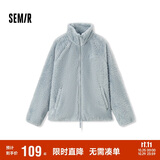 森马（Semir）外套女插肩袖珊瑚绒仿羊羔毛2024冬季立领宽松夹克109724108003
