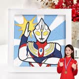 名遇钻石画幼儿园手工材料包手工制作diy画手工钻石贴画带框儿童手工制作创意礼物伴手礼 奥特曼