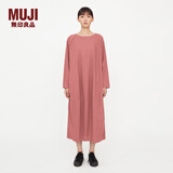 无印良品 MUJI IDEE 女式 套头长袖连衣裙 GAC32C2A 裙子 多巴胺 粉色 均码