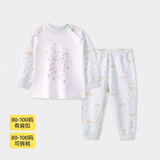 小狗比格儿童内衣套装男宝宝秋衣秋裤套装女纯棉春秋婴儿全棉睡衣 2455开心兔 130 cm建议5-6岁【无肩扣】