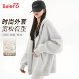 班尼路（Baleno）外套女2026春秋季新款连帽开衫卫衣女装小个子宽松休闲女士上衣服