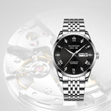 冠琴手表男士机械表 瑞士认证全自动商务名表 多功能夜光防水男表