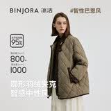 冰洁BINJORA25春秋翻领廓形短款羽绒服95鸭绒巴恩风男女同款J5300JI60