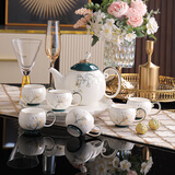 峥野中式陶瓷水具套装高档客厅茶壶茶杯套装乔迁之喜搬家礼物茶具整套