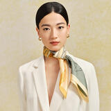 万事利WENSLI真丝丝巾桑蚕丝女士方巾63cm妈妈生日礼物丝巾礼盒  玉兰赋