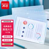 齐心（COMIX）10只A4按扣学生桌面透明文件袋条纹款发票管理试卷收纳学科分类办公用品塑料防水档案资料袋EA6107