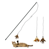 田田猫加长杆羽毛逗猫杆钓鱼逗猫棒猫玩具宠物猫用品送替换头