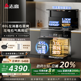 志高（CHIGO）集成灶一体式一气一电两用气电灶家用大吸力大容量消毒柜蒸箱烤箱变频电磁炉灶台一体机 【创新左电右气】左单门消毒右蒸烤-AI语音彩屏 天然气12T