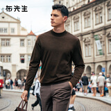 布先生佟大为明星同款春秋可机洗毛T羊毛衫男士毛衣纯色针织打底衫 【小高领】檀雾咖 XL /180