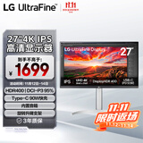 LG 27英寸4K显示器 IPS Type-C90W快充 HDR400 内置音箱 电脑显示屏 适用PS5 27UP850K