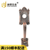 迪赞五金迪赞防盗锁拉手大门拉手老式门锁红古铜仿古门把手外装锁门大拉手