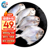 一虾一世界 国产新鲜冷冻无冰衣白鲳鱼/金鲳鱼 清蒸香煎烧烤食材 新鲜捕捞 小白鲳鱼 净重4斤【约24条】