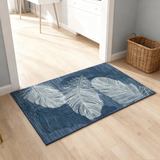 欧纶斯（Oulens）地垫脚垫卧室入户门垫浴室卫生间厕所地垫厨房客厅地毯可水洗裁剪 蓝色羽毛 80cm*50cm 【耐磨耐脏丨平绒款】