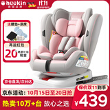 Heekin德国 儿童安全座椅汽车用0-4-12岁婴儿宝宝360度旋转ISOFIX硬接口 时尚粉(ISOFIX+360度旋转)