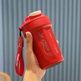 鹏境保温杯水杯高颜值学生咖啡杯便携316不锈钢长效保温随行杯可定制 烈焰红480ml【316内胆+提绳】