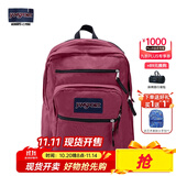 JANSPORT杰斯伯双肩包男旅行轻便背包书包女高中笔记本大学生包电脑包 47JK04S 深紫酒红-隔层+侧袋