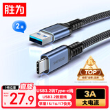 胜为（shengwei）USB3.2gen2数据线Type-c传输PD快充线10Gbps 硬盘carplay苹果15-17华为小米MacBook 2米 AUC0020J