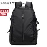 CavlslKcat双肩包男士休闲背包商务笔记本电脑包大容量旅行包高中大学生书包 黑色加大款16寸 32*13*50cm