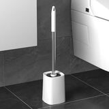 虞伊人清洁马桶刷家用卫生间洗厕所刷无死角带底座长柄套装浴室疏通神器 白色【底座+刷子】马桶刷