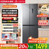 康佳408升智能变频超薄十字对开双开四开一级能效风冷无霜大容量家用电冰箱家电国家补贴BCD-408WPEG4S